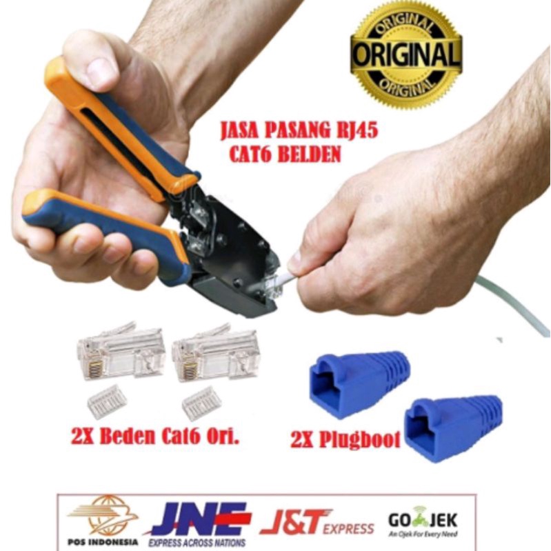Jual Jasa Pasang Konektor RJ45 Cat5e Bonus RJ45 + Plugbooth Sepasang ...