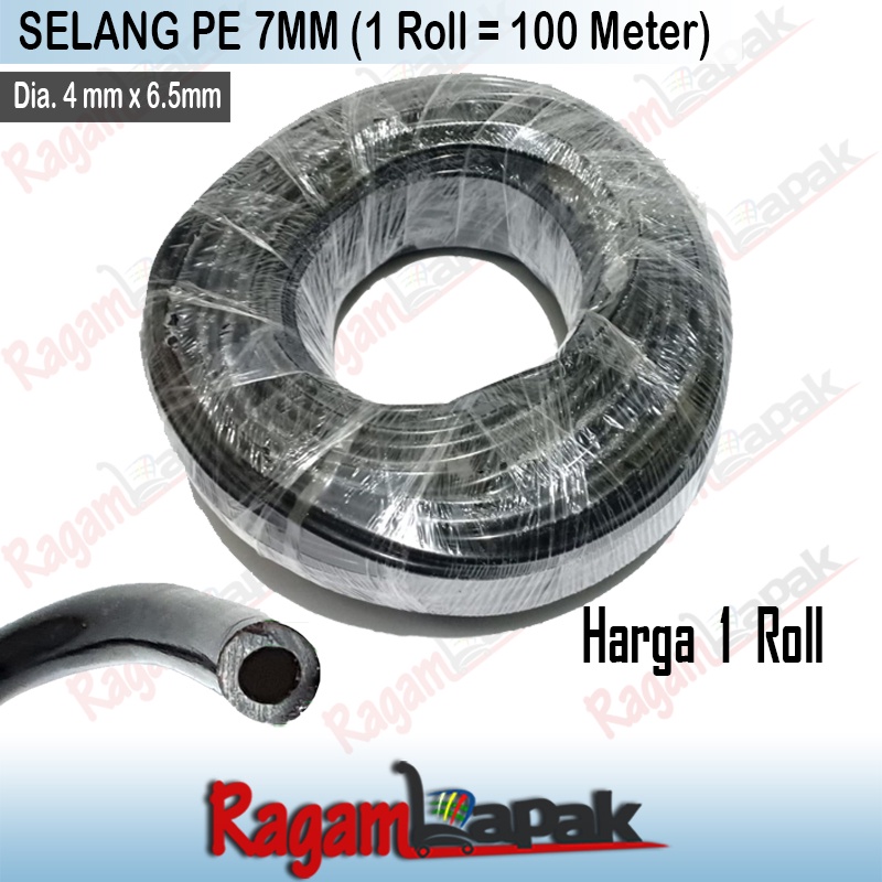 1 Roll (100 mtr) Selang PE 7 mm / Selang PE 4/7 mm / Selang PE 7mm - Fertigasi / Irigasi / Hidroponik