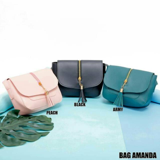 Jual BAG AMANDA ( PEACH, BLACK, NAVY) | Shopee Indonesia