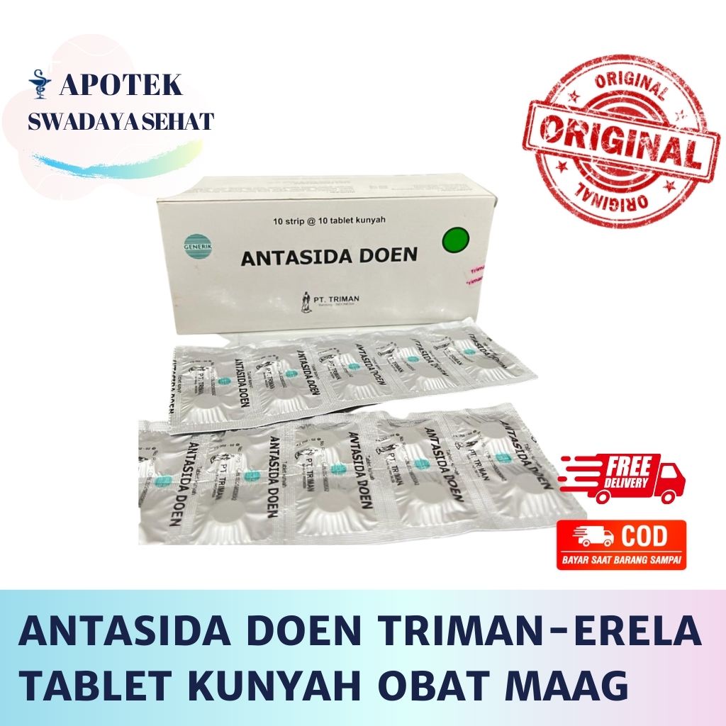 Jual ANTASIDA Doen Strip Triman Erela Isi 10 Tablet Kunyah - Obat Asam ...