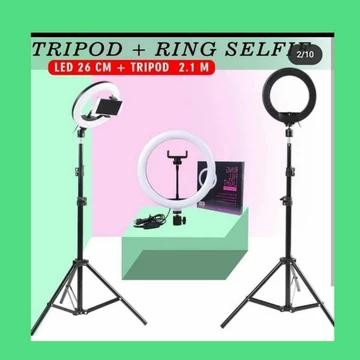 Ringlight 26Cm Tripod 2 1M (Satu Paket)