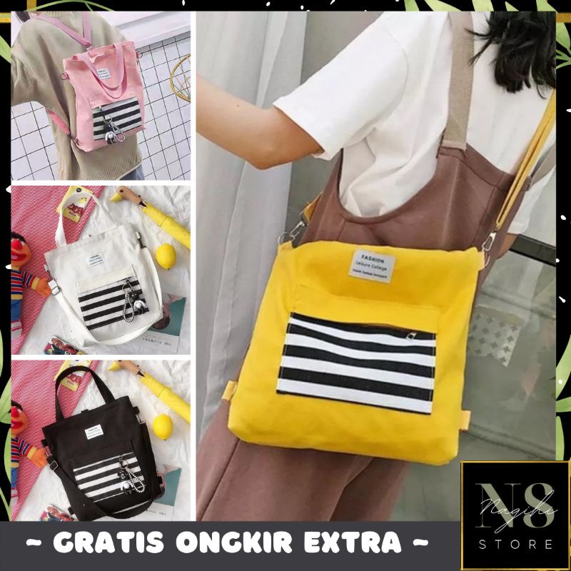 Jual Tas Tote Bag Wanita Chika Gaya Korea Bisa Ransel atau Selempang