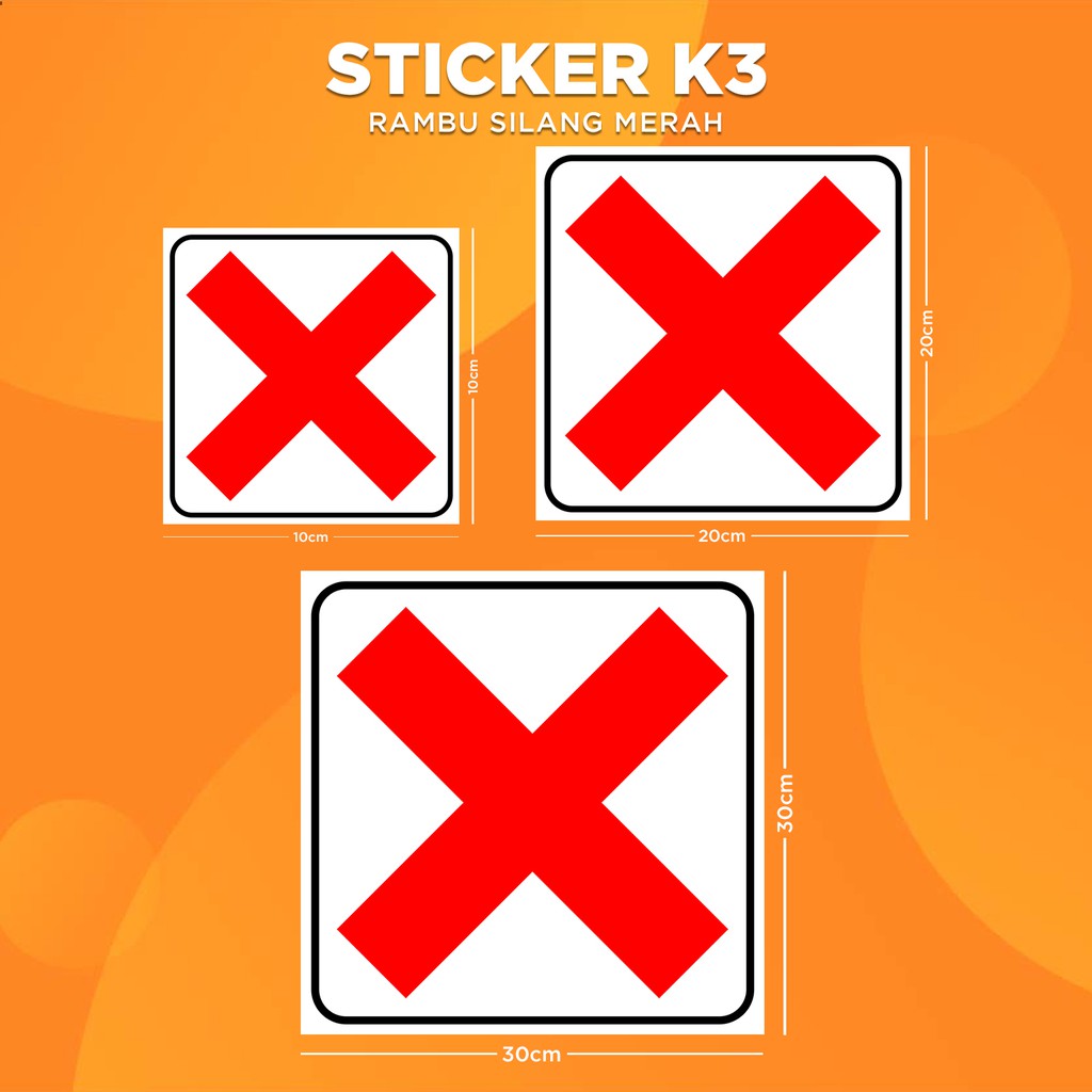 Jual Stiker K3 Silang Merah Sticker Hse Red Cross Print Tajam And Anti