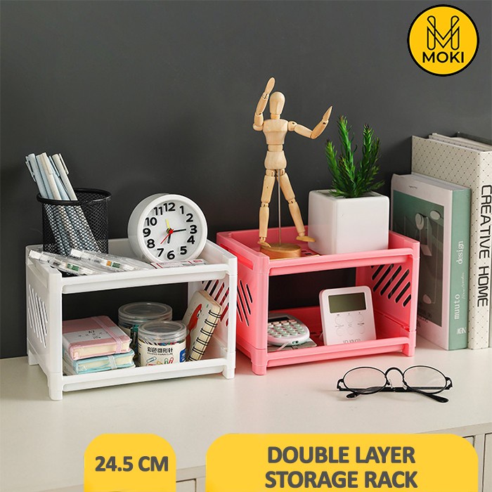 Jual MOKI Rak Meja Tingkat Multifungsi / Storage Rack Double Layer ...