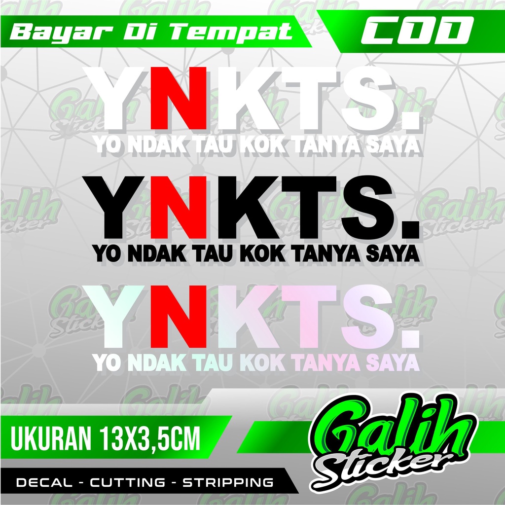 Jual Sticker YNKTS Yo Ndak Tau Kok Tanya Saya | Shopee Indonesia
