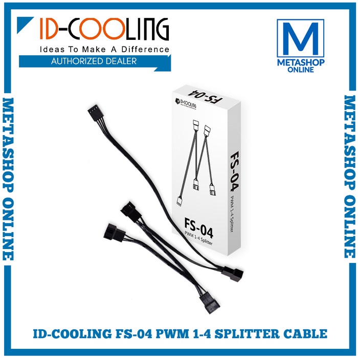 Jual ID-COOLING FS-04 PWM 1 to 4 pin Splitter Fan Kipas Cable IDCOOLING ...