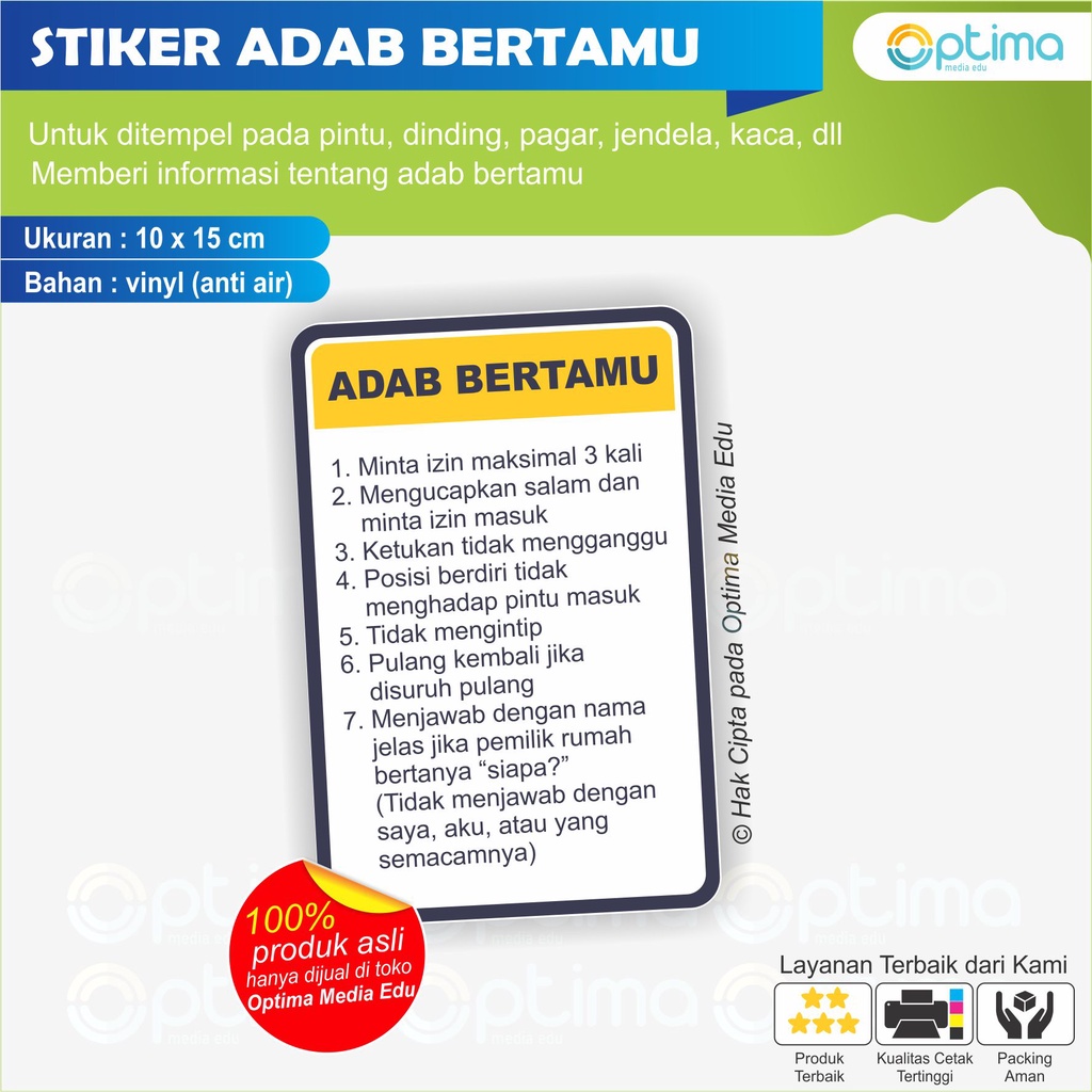 Jual STIKER ADAB BERTAMU | Shopee Indonesia