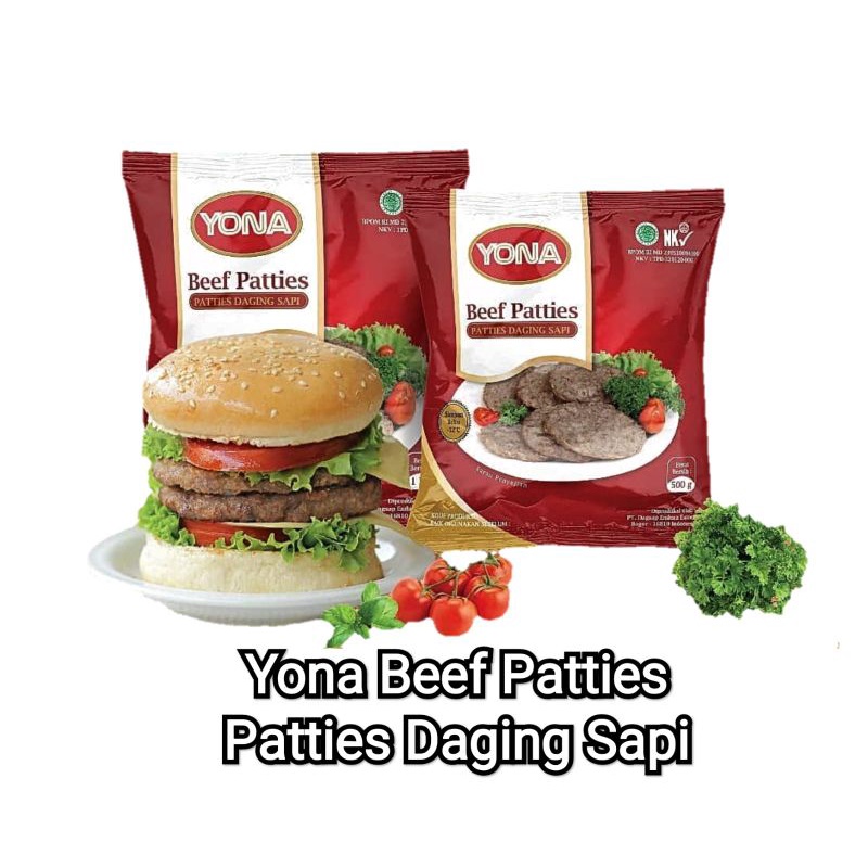 Jual Yona Beef Patties 500GR / Yona Daging Sapi Burger Tebal Patties