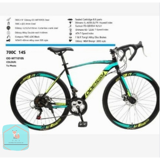 Jual Sepeda Balap Road Bike Odessy 2x7 Sp 700cc 1010s | Shopee Indonesia