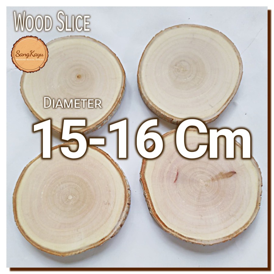 Jual Wood Wooden Slice Slices Chips Log Potongan Kayu Bahan Craft