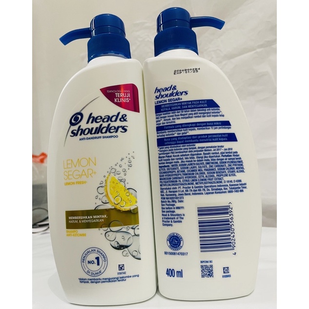Jual HEAD & SHOULDERS SHAMPOO ANTI KETOMBE LEMON FRESH 400ML ORIGINAL