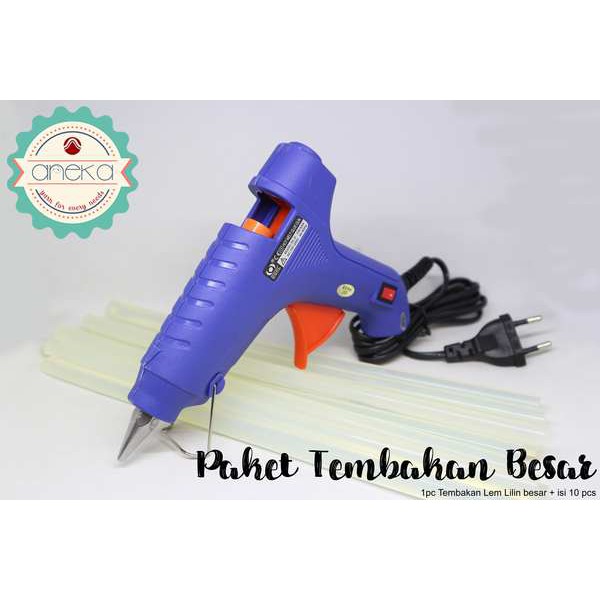 Jual Paket On Off Tembakan Lem Lilin Glue Gun Besar W Lem Pcs Shopee Indonesia