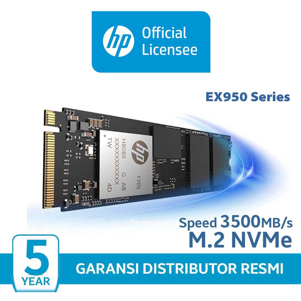SSD HP EX950 2To Interne M.2 - NVMe - Lecture 3500 Mo/s, Écriture 2900 Mo/s - Retrait