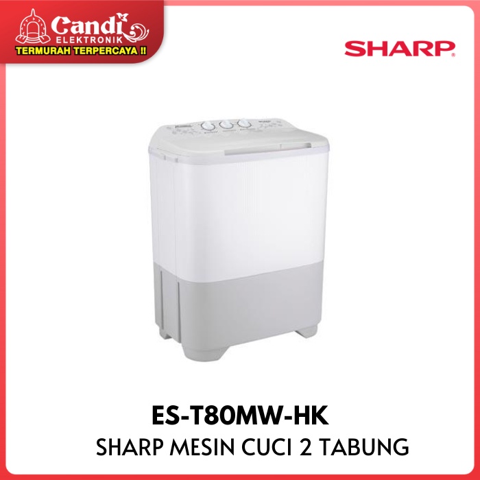 Jual SHARP Mesin Cuci 2 Tabung Kapasitas 7 Kg ES-T80MW-HK | Shopee ...