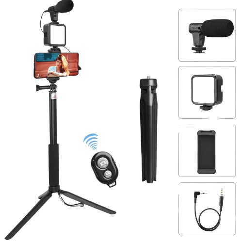 Jual Vlogging KIT Paket Vlog 5 Item LED Video Light Phone Holder Tripod ...