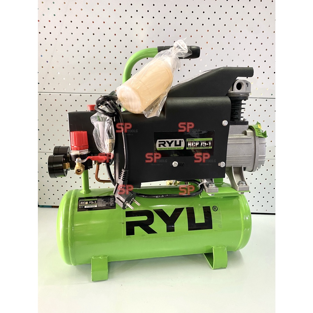Jual MESIN KOMPRESOR AIR COMPRESSOR 3/4 HP 10 LITER RYU RCP75-1 RCP 75 ...