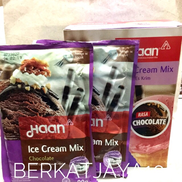 Jual Haan Ice Cream Mix Chocolate Bubuk Es Krim Coklat 90 Gr Shopee Indonesia