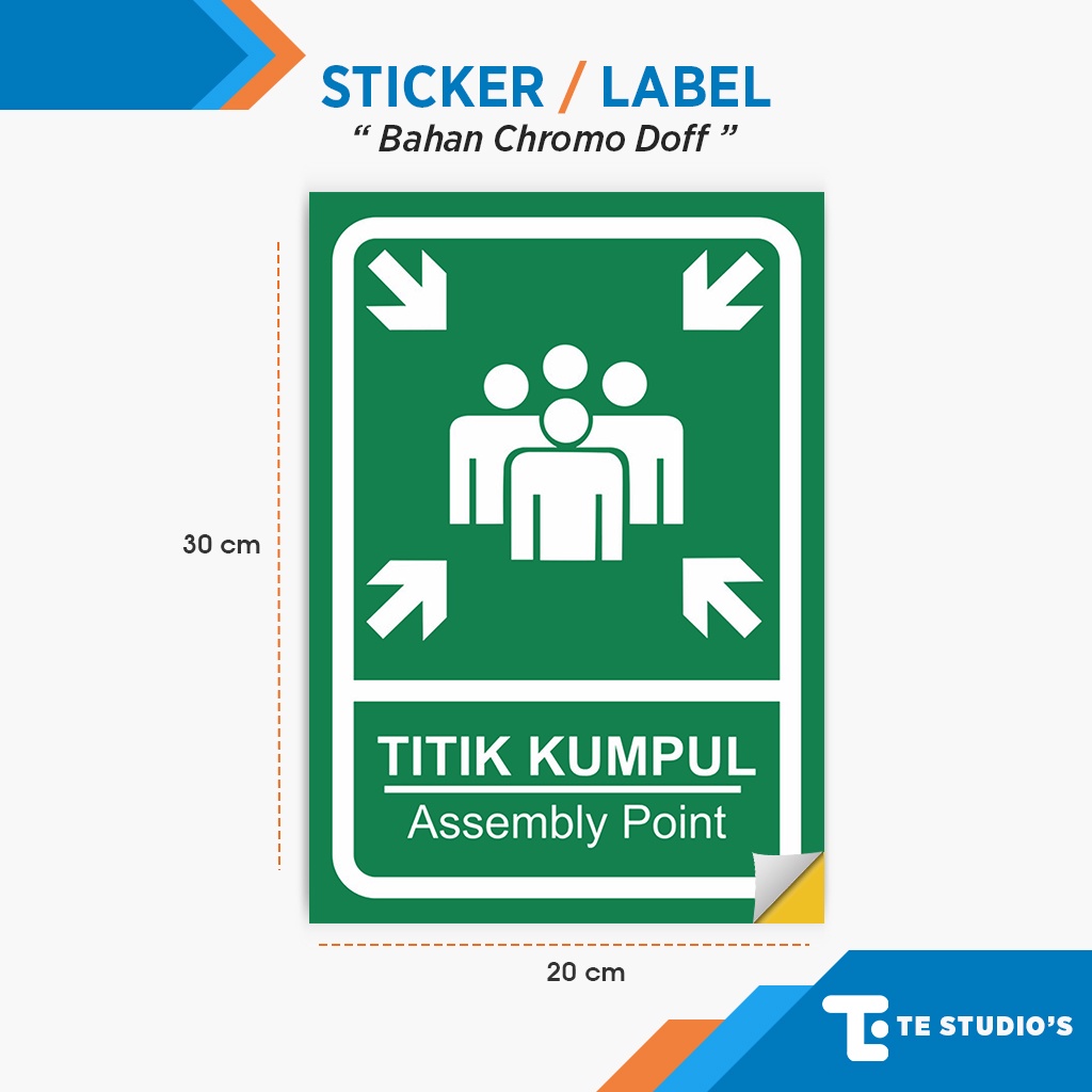 Jual Stiker Titik Kumpul Rambu Tanda Sign Assembly Point Label Sticker K Safety Keamanan