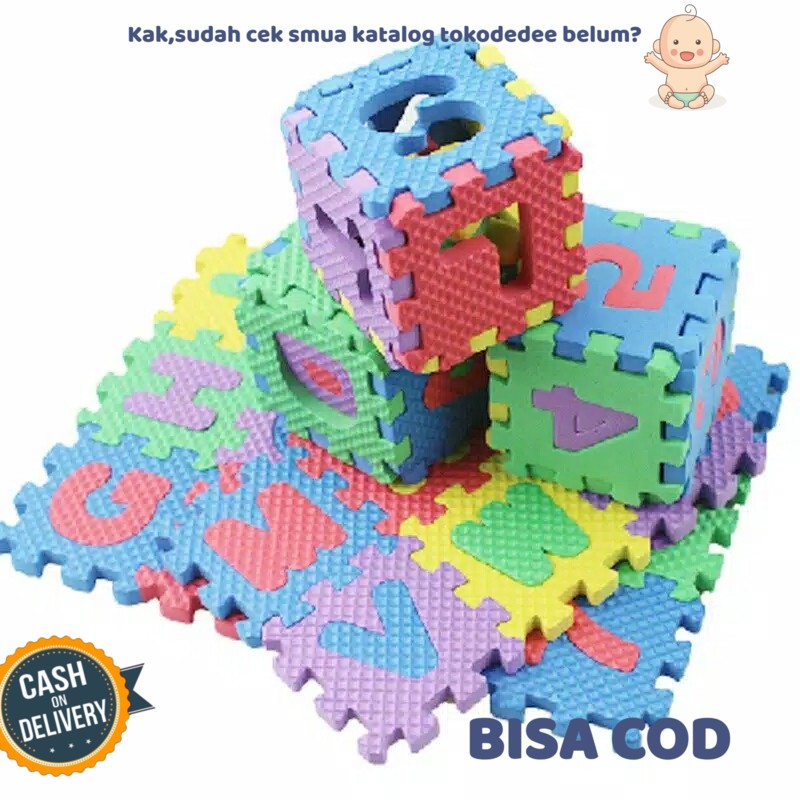 Jual Mainan Puzzel Alphabet Numerals Baby Kids Play Mat Educational Toy