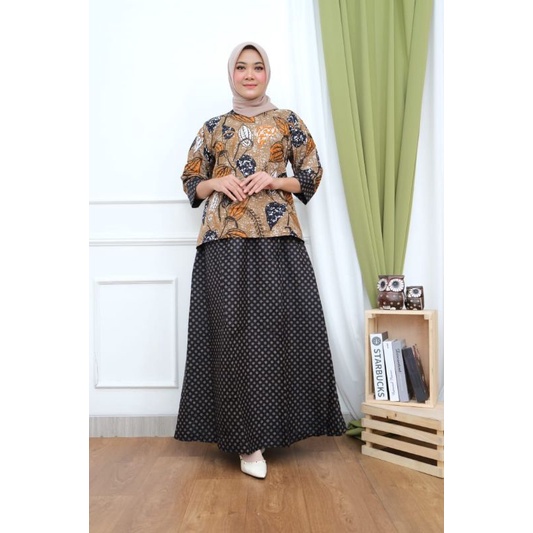 Jual SETELAN ROK BATIK SRAGENAN SOLO MODEL KLOK MOTIF CAMPUR DAUN SIZE ...