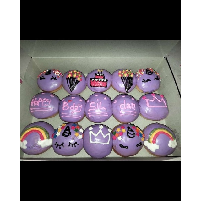 Jual donat mini karakter / donat mini ulang tahun/ donat ucapan