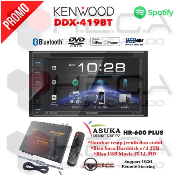 Jual Kenwood DDX-419BT Head Unit DDX 419 BT Tape Mobil Double Din