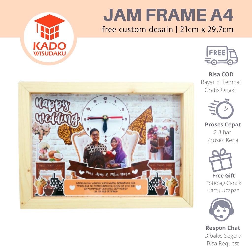 Jual Jam Frame A4 POP Kado Wedding | Shopee Indonesia