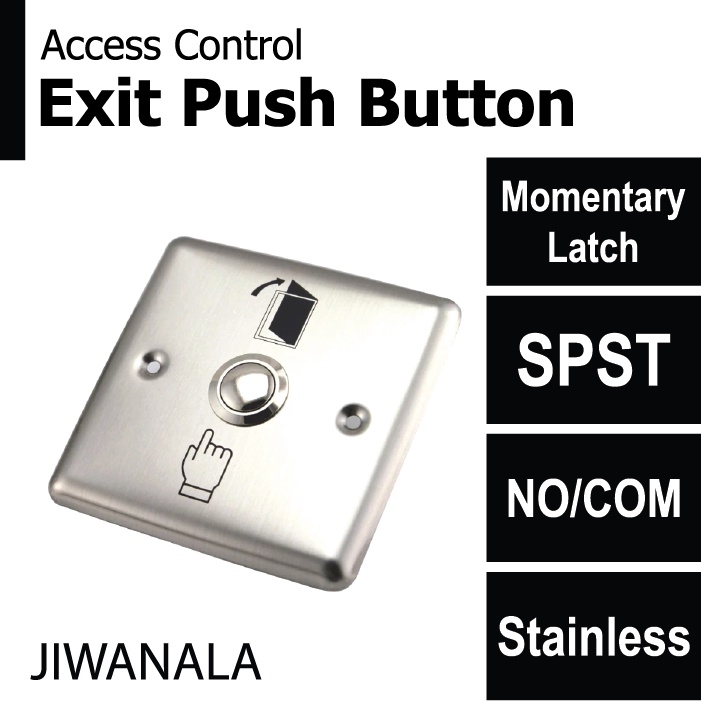 Jual Tombol Exit Push Button Momentary Switch Stainless Spst No Com Besar Shopee Indonesia