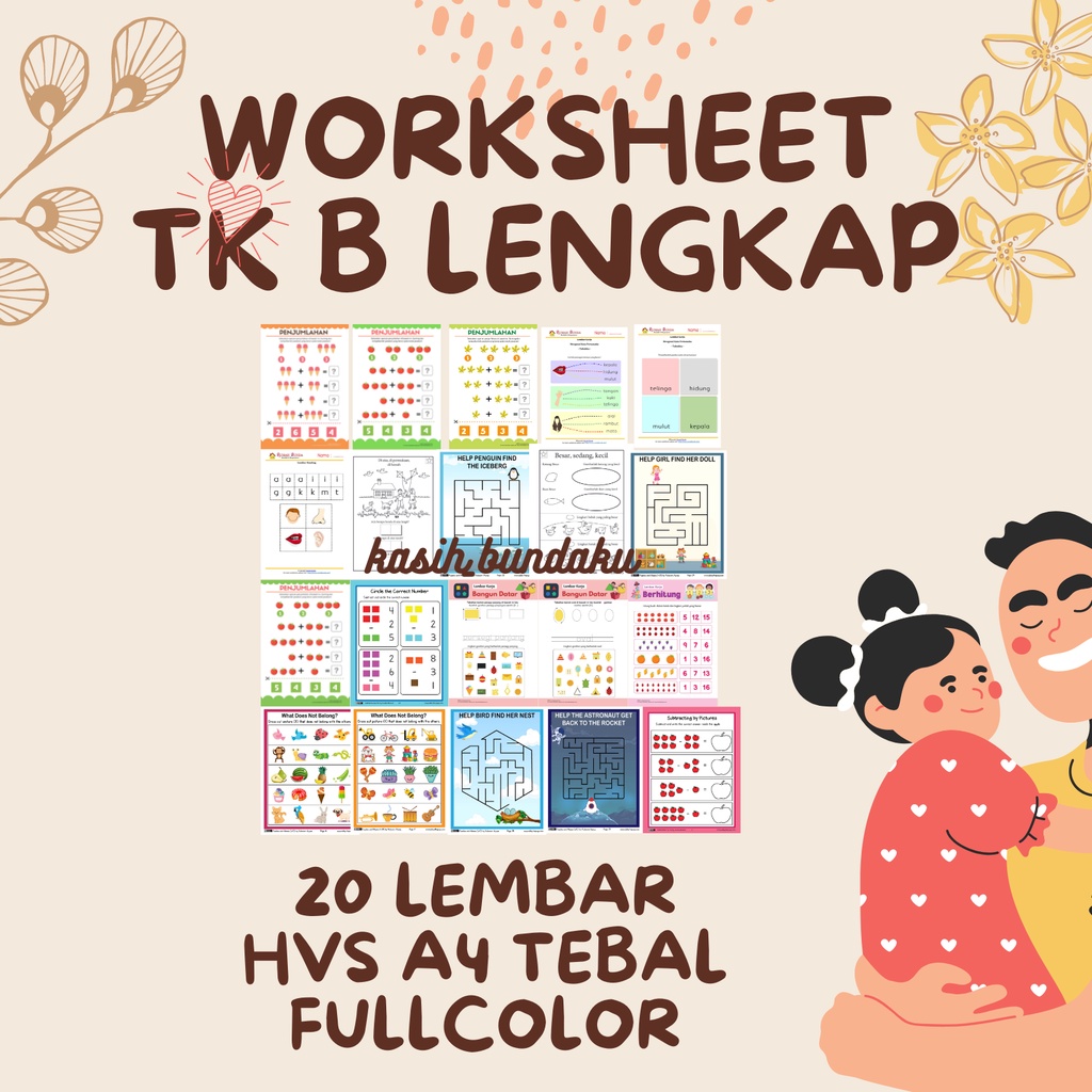 Jual WORKSHEET ANAK TK B SIAP TULIS LENGKAP UMUR 3 4 5 6 TAHUN 20 ...