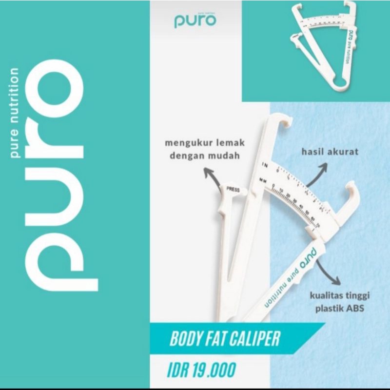 Jual body fat kaliper Puro/puro body clipper /alat cek lemak tubuh ...