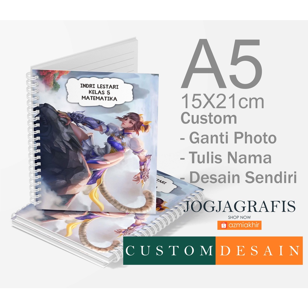 Jual Notebook Buku Tulis Spiral A Custom Desain Mobile Legend Isi Hvs Desain Garis Lbr