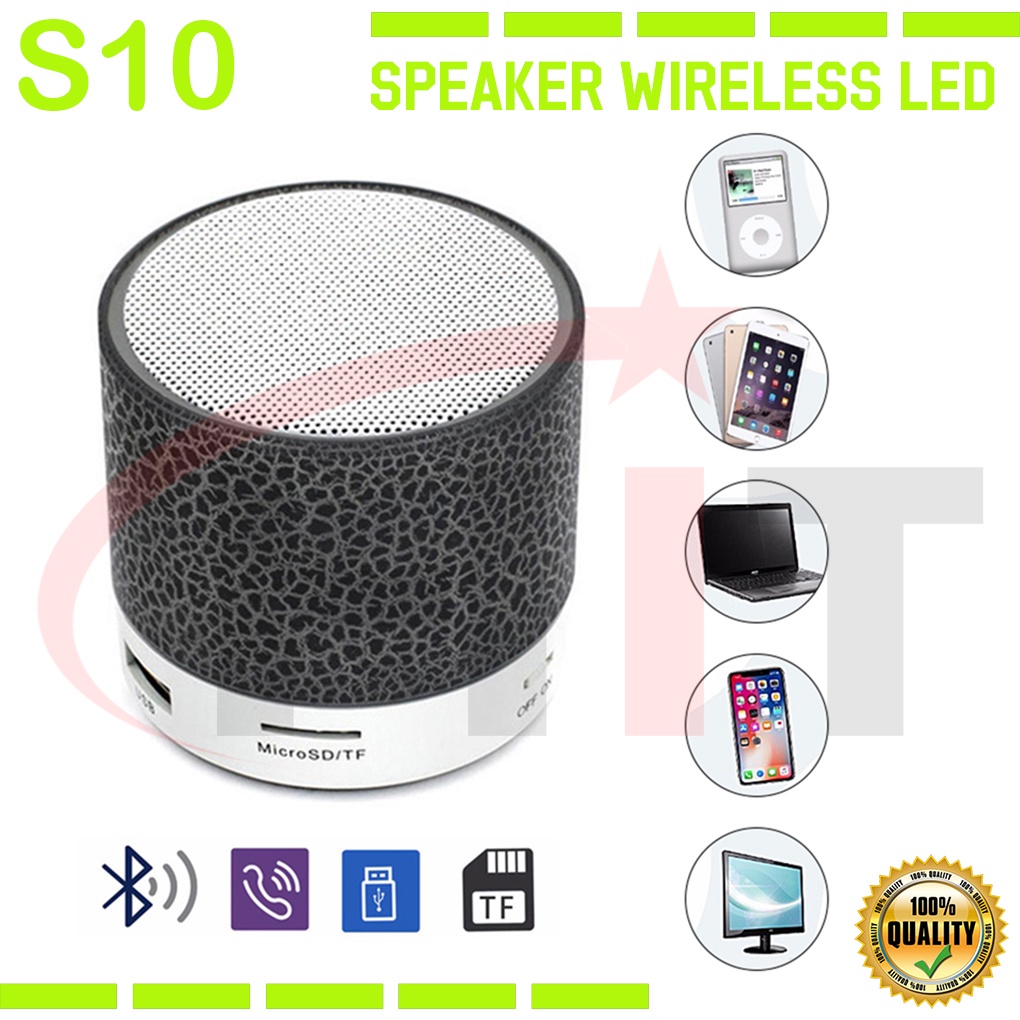 Jual Speaker Bluetooth Model Retak Portable Speker LED S10 Lampu Disco ...