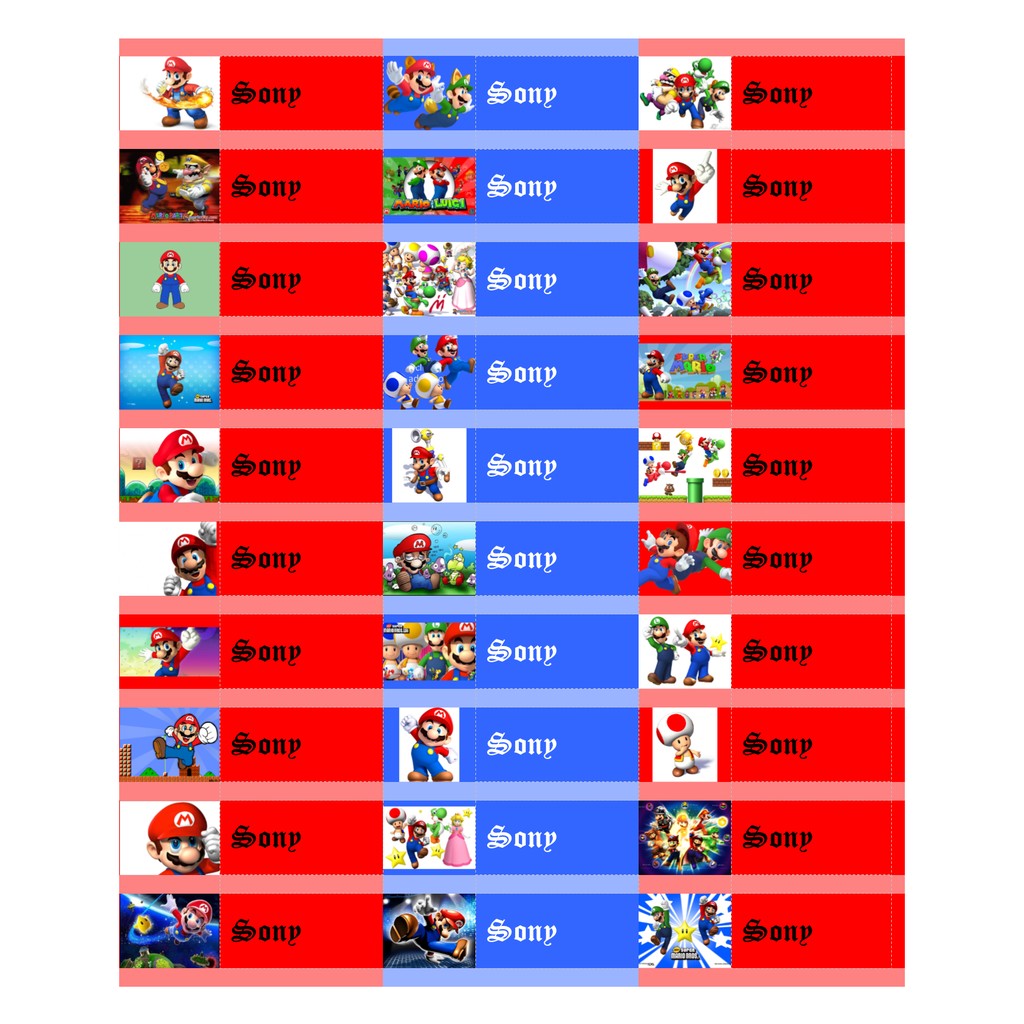 Jual Super Mario Bross - Sticker Label Nama Karakter | Shopee Indonesia