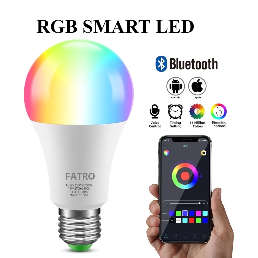 Jual [SB] SMART LED RGBWW 12 WATT / BOHLAM WIRELESS BLUETOOTH / LAMPU ...