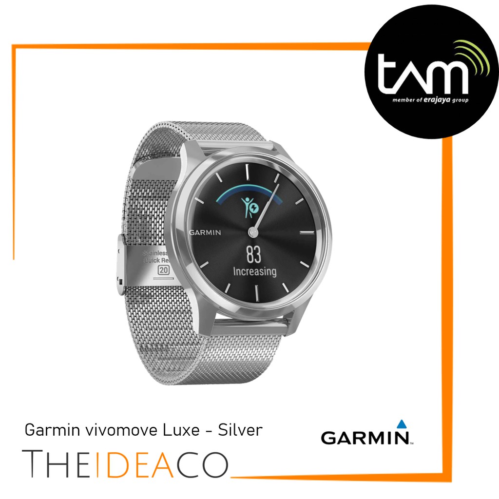 美品】GARMIN vívomove Luxe Silver Milanese（Jual Smartwatch
