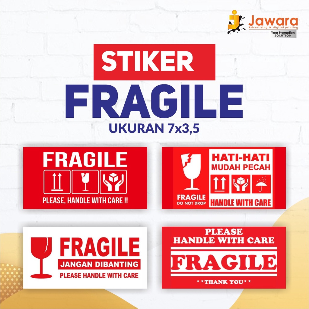 Jual Stiker FRAGILE / Stiker Unboxing 7 cm x 3,5 cm, FREE DESAIN ...
