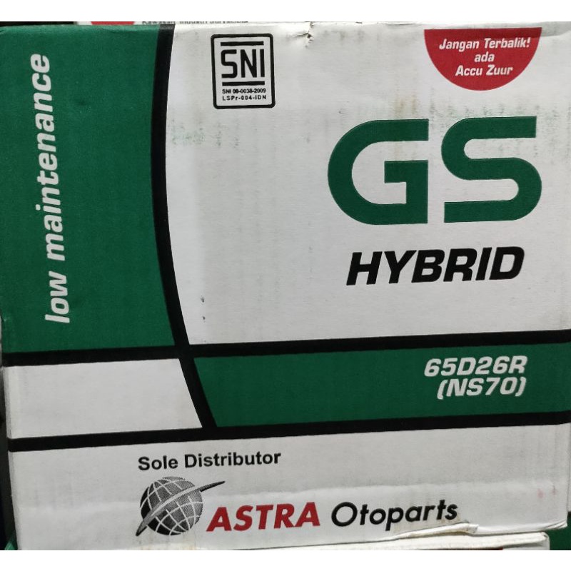 Jual ACCU / AKI GS HYBRID NS70 (65D26R) | Shopee Indonesia