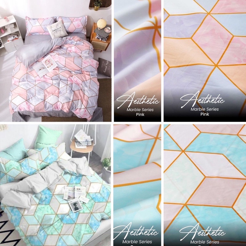 Jual Bed Cover Set Murah \ Bedcover Aesthetic Motif Baru / Bedcover