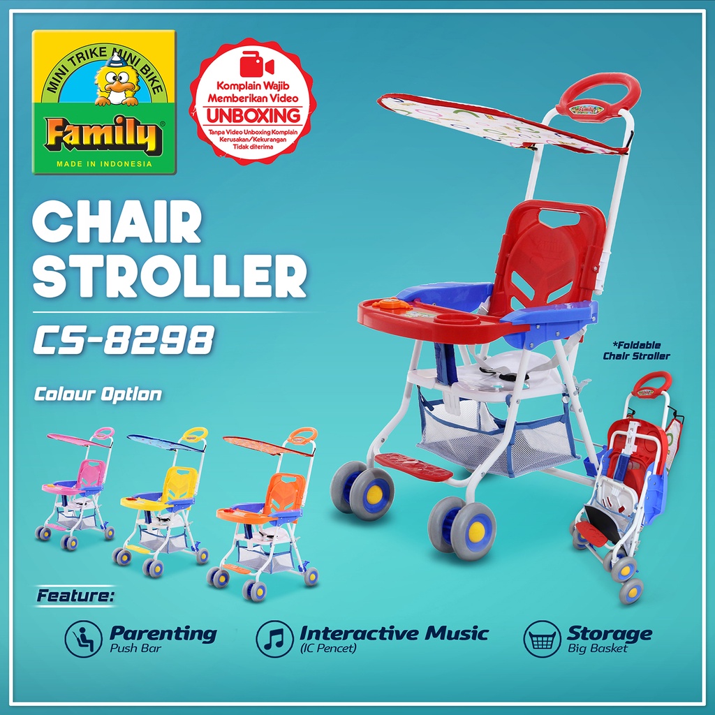 Jual Chair Stroller Kursi Dorong Anak Kanopi Family CS-8298 | Shopee ...