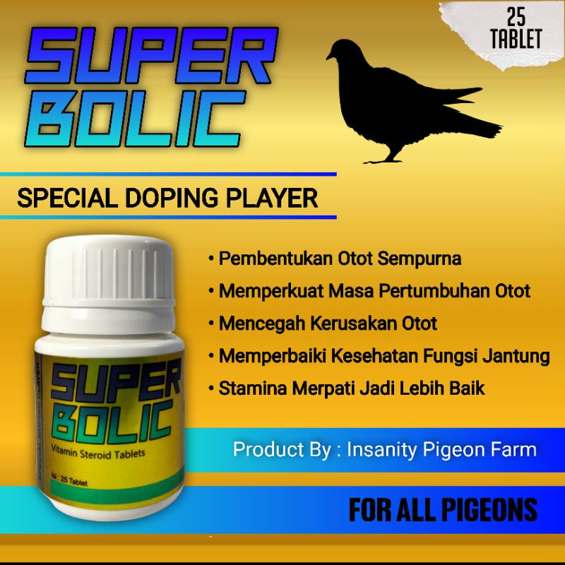 Jual SUPER BOLIC DOPING KHUSUS MERPATI PLAYER ISI 25 TABLET | Shopee ...