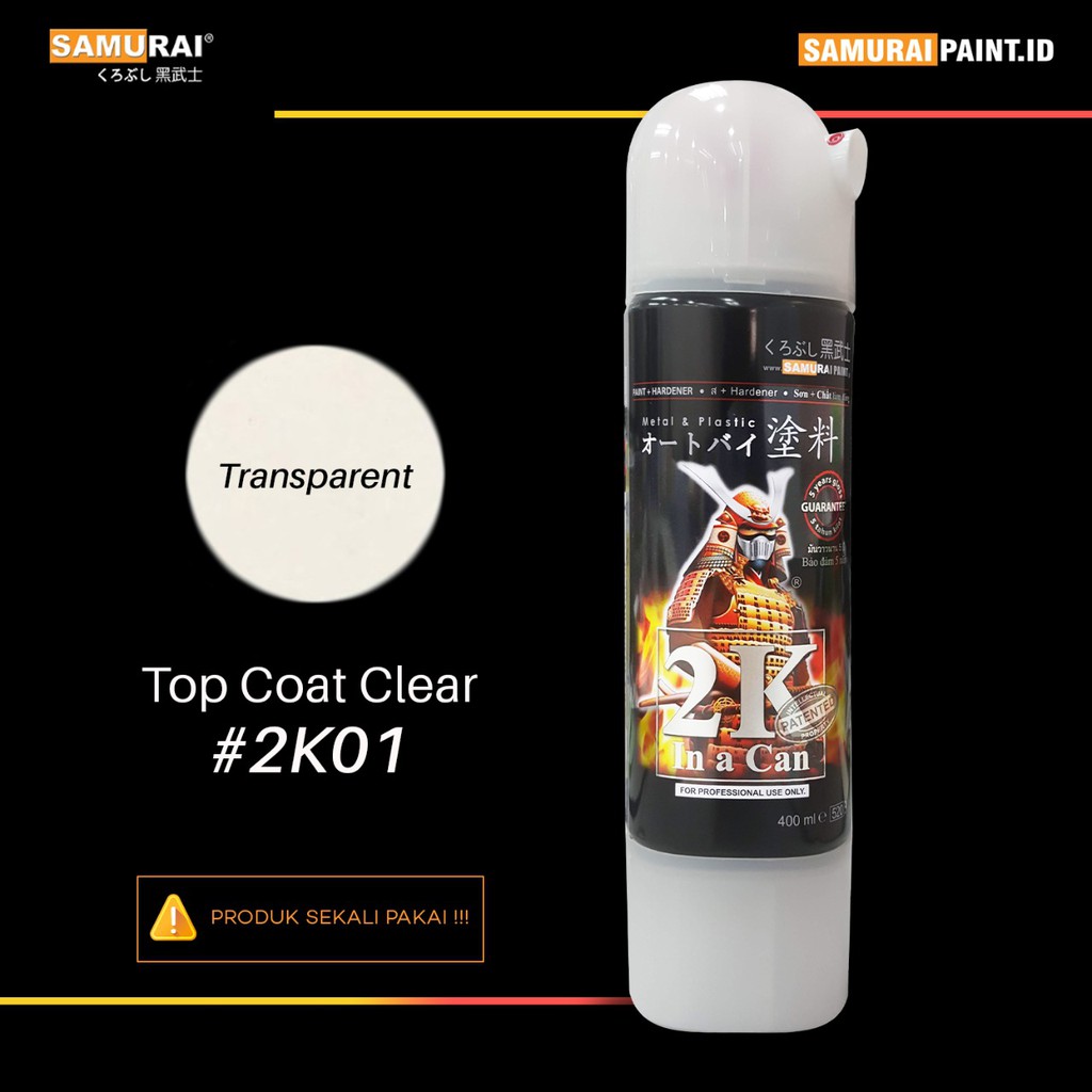 Jual Samurai Paint Clear 2K #2k01 ( isi 400 ml & Warna bening