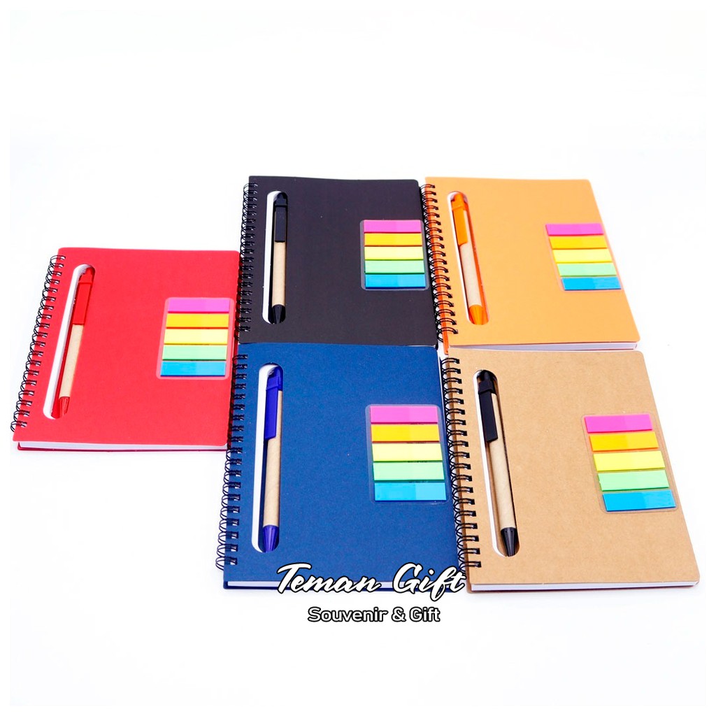 Jual Memo Buku Hard Cover + Stick Note Sticky Post it Note book Custom