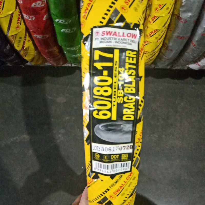 Jual Ban Motor Slick Tubeless Swallow 60/80-17 SB 104 Drag Blaster ...