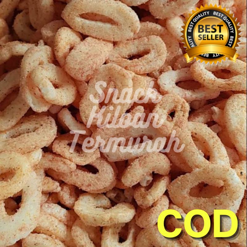 Jual Kerupuk Setan Ring Pedas Krupuk Ikan Pedas 250gr I Snack Kiloan