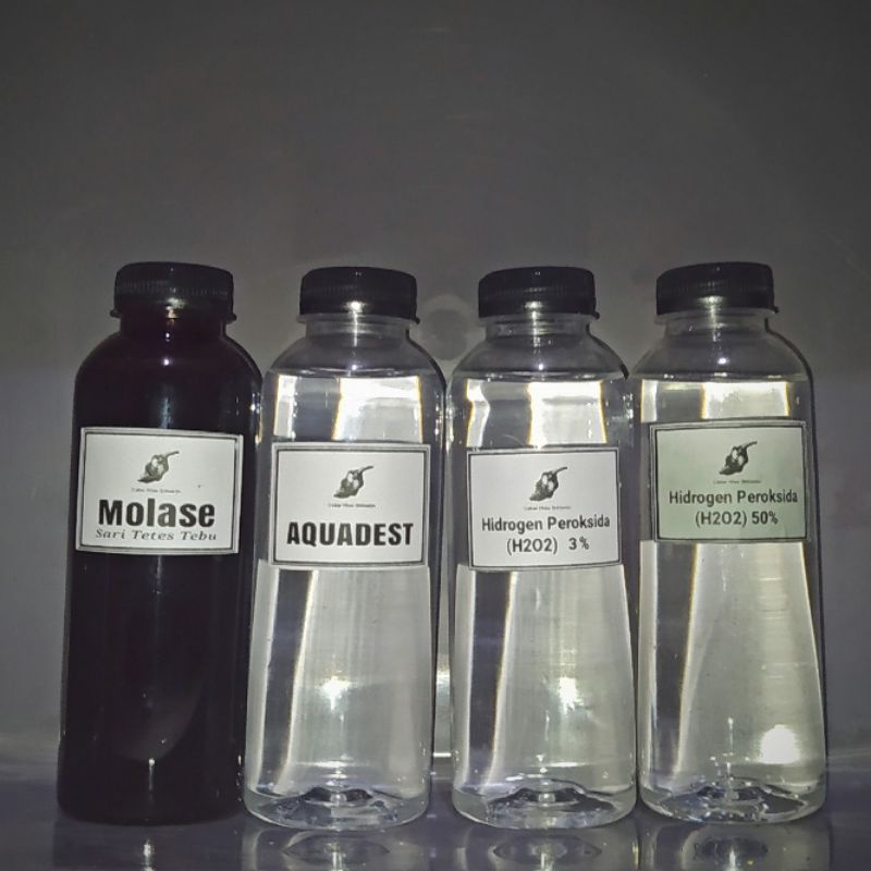 Jual Hidrogen Poeroksida Aquadest Molase Kemasan Botol Ml