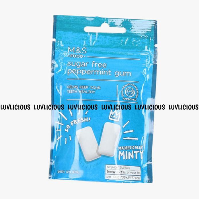 Jual M&S MARK MARKS AND SPENCER SUGAR FREE PEPPERMINT GUM CANDY PERMEN