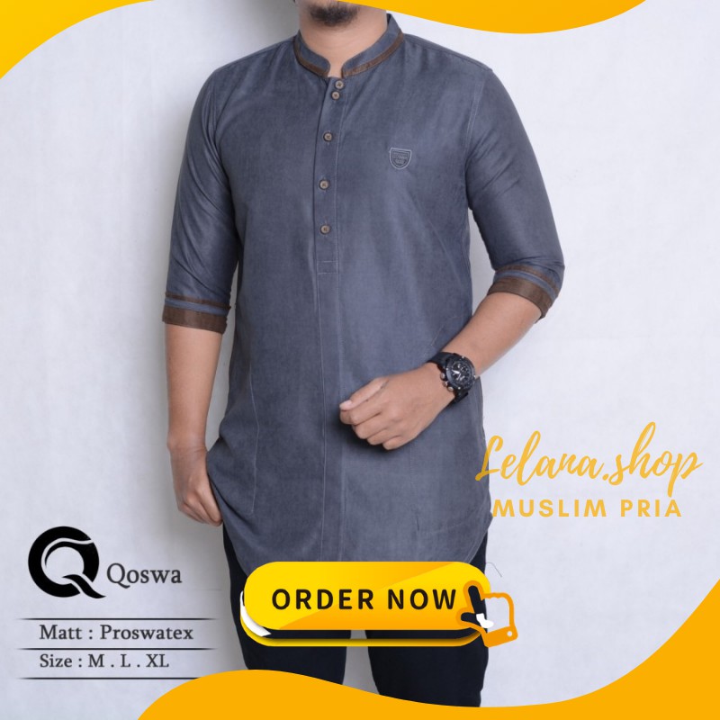 Jual Baju Kurta Pria Murah / Baju Muslim Pria Qurta Pakistan Polos D5G6 ...