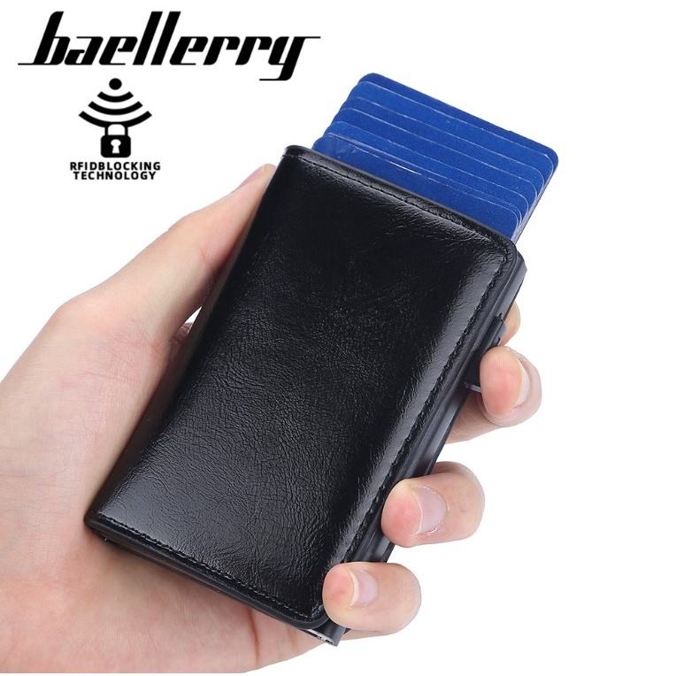 Jual Dompet Kartu Pria Kulit Baellerry RFID Anti Theft Card Premium ...