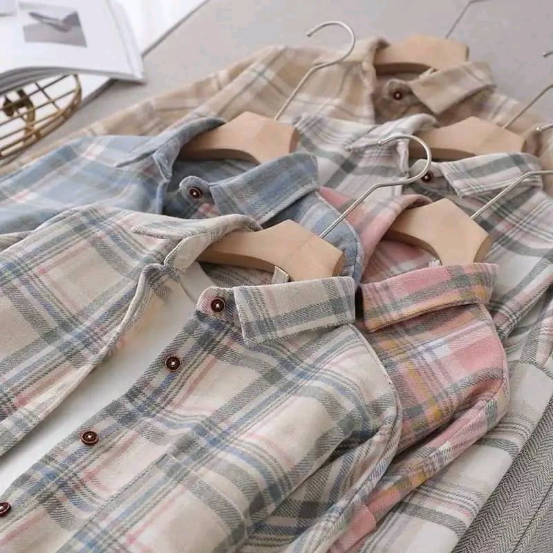 Jual Atasan Wanita Kemeja Flanel Wanita Flannel Wanita Kemeja Kotak ...