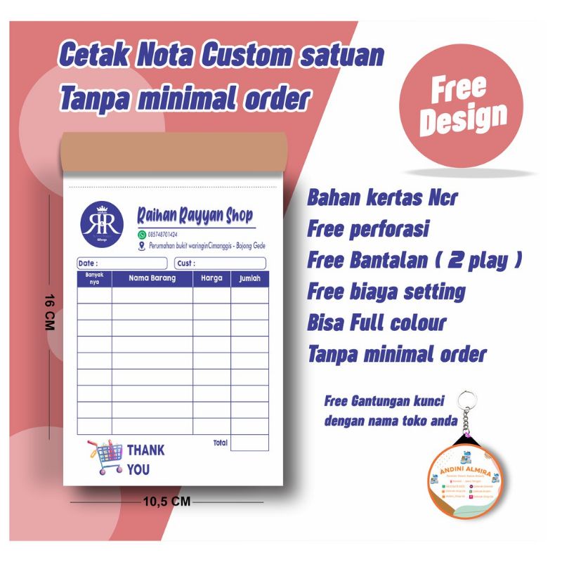 Jual Cetak Nota 2 Ply Rangkap Percetakan Custom Shopee Indonesia 8577